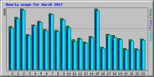 Hourly usage for March 2017